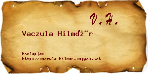 Vaczula Hilmár névjegykártya